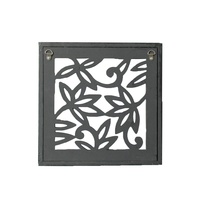 Belimbing Flower 27cm Hand Carved Wooden Screen Plaque Black with Silver Wash