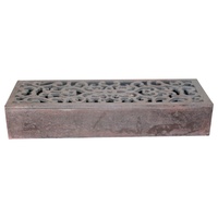 45cm Hand Carved Wooden Box in Dark Brown with Vine Design