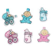6pce Girl & Boy Baby Shower Pegs, Cute Scrapbook Decor Accessories
