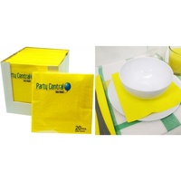 1 Pack of 20pce x YELLOW Napkins - 33cm. 2 Ply. Great for All Party Occasions.