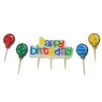 5pce x Birthday Candle Set. 1 x Happy Birthday Candle. 4 x Balloon Candles.