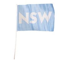 2pce NSW Flag on Pole 45x30cm State of Origin Blues Team Support!