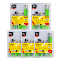 5x Mont Marte Silver Series Paint Brush Set, 75 Mixed Brushes Painting Kit