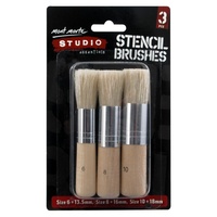 Mont Marte Silver Series Stencil Brushes 3 Pack Painting Thick Stump Artist