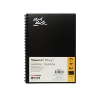 Mont Marte Visual Art Diary Black 140gsm A4 Drawing Book