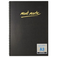 Mont Marte Visual Art Diary Black 140gsm 80pge A3