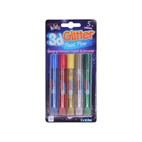 Mont Marte Kids Colour 3D Paint Pens Glitter 5pce