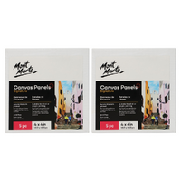 Mont Marte Canvas Panels 10pce 10cm Square Small Canvas Art Board 4x4in" White