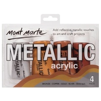 Mont Mart Metallic Acrylic 50mls 4pce