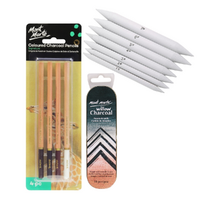 Mont Marte Mixed Charcoal Pencils Willow Sticks & 7pce Blenders Sketch Set