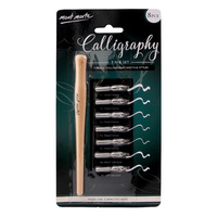 Mont Marte 7 Nib Calligraphy Set With Wooden Handle