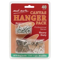 Mont Marte Canvas Hanger Pack Large Heavy Duty 40pce
