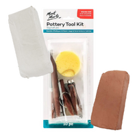 12pce Pottery/Sculpt Kit with Tools & 1kg Air Hardening Modelling Clay