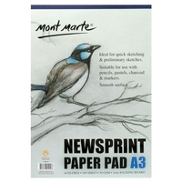 MONT MARTE Newsprint Paper Pad 50gsm 100 sheet A3