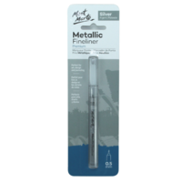 Mont Marte Silver Metallic Marker, Fine Liner Detailer Pen 0.5mm Point