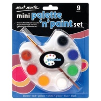 Mont Marte Mini Palette n Paint Set 9pce - Gouache