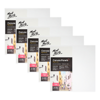 5x 2pce Mont Marte Canvas Panels 20.4cm Bulk Set of 10 Canvases Boards