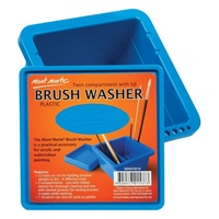 Mont Marte Brushwasher Twin Compartment Square plastic
