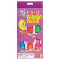 Mont Marte Kids Colour Puffy Fabric Paint 6pce
