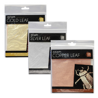 3x Mont Marte Imitation Gold Silver Copper Leaf 14cm 75 Sheets Set Gilding