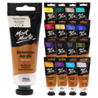 Mont Marte Dimension Acrylic Paint 75ml Tube Colours, Premium High Viscosity