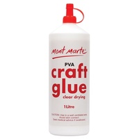 Mont Marte PVA Glue 1 Litre Bulk - Use for DIY Slime Clear Drying