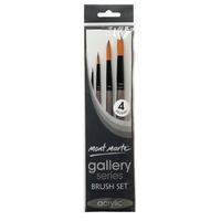 Mont Marte Gallery Series Brush Set Acrylic 4pce  