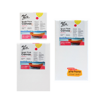 3x Mont Marte Small Canvases Thin Stretched Frame 10cm to 23cm Set Canvas Trio