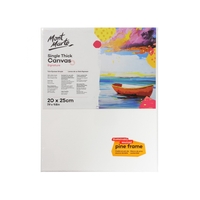 New 30pce (1 Carton) Mont Marte Studio Canvas Pine Frame Single Thick 20x25cm BULK BUY