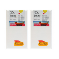 2x Mont Marte Canvas 23cm x 13cm Thin Single Thick Studio Stretched Frame 9x5in"
