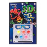 Mont Marte Kids 3D Paint by Colour 10pce DINOSAURS
