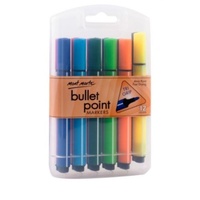 Mont Marte Bullet Point Markers Texters 12pce in hard plastic case