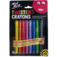 Mont Marte Kids Twister Crayons 8pce Vibrant Colours Extra Smooth