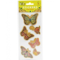 Mont Marte Scrapbooking Stickers - Kraft Butterflies 6pce For Scrapbook Craft