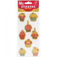 Mont Marte Scrapbooking Stickers - Kraft Printed Cupcake 8pce For Scrapbook Craft