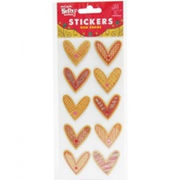 Mont Marte Scrapbooking Stickers - Kraft Heart 10pce For Scrapbook Craft