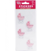 Mont Marte Scrapbooking Stickers - Handmade Minis Pram 4pce For Scrapbook Craft