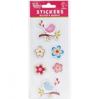 Mont Marte Scrapbooking Stickers - Handmade Minis Bird 6pce For Scrapbook Craft