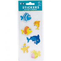 Mont Marte Scrapbooking Stickers - Handmade Minis Fish 6pce For Scrapbook Craft