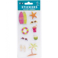 Mont Marte Scrapbooking Stickers - Handmade Minis Beach 10pce For Scrapbook Craft