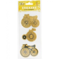 Mont Marte Scrapbooking Stickers - Printed Bicycles 3pce For Scrapbook Craft