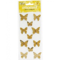 Mont Marte Scrapbooking Stickers - Beaded Butterflies Vintage 11pce For Scrapbook Craft