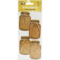 Mont Marte Scrapbooking Stickers - Printed Jars 4pce For Scrapbook Craft