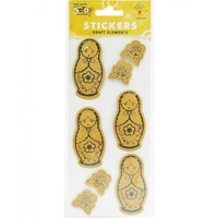 Mont Marte Scrapbooking Stickers - Printed Babushka Dolls 8pce For Scrapbook Craft