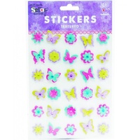 Mont Marte Scrapbooking Stickers - Glitter Bits French Carnival 30pce For Scrapbook Craft