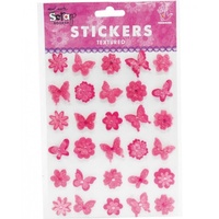 Mont Marte Scrapbooking Stickers - Glitter Bits Strawberry Fields 30pce For Scrapbook Craft