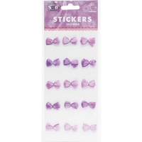 Mont Marte Scrapbooking Stickers - Bitty Bows Grape Crush 15pce For Scrapbook Craft