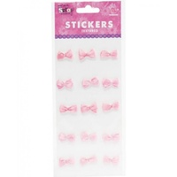 Mont Marte Scrapbooking Stickers - Bitty Bows Carnation Pink 15pce For Scrapbook Craft