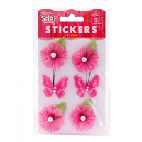 Mont Marte Scrapbooking Stickers - V Bloom w/Butterflies Pink 6pce For Scrapbook Craft