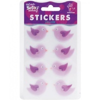 Mont Marte Scrapbooking Stickers - Vellum Bird Purple 8pce For Scrapbook Craft